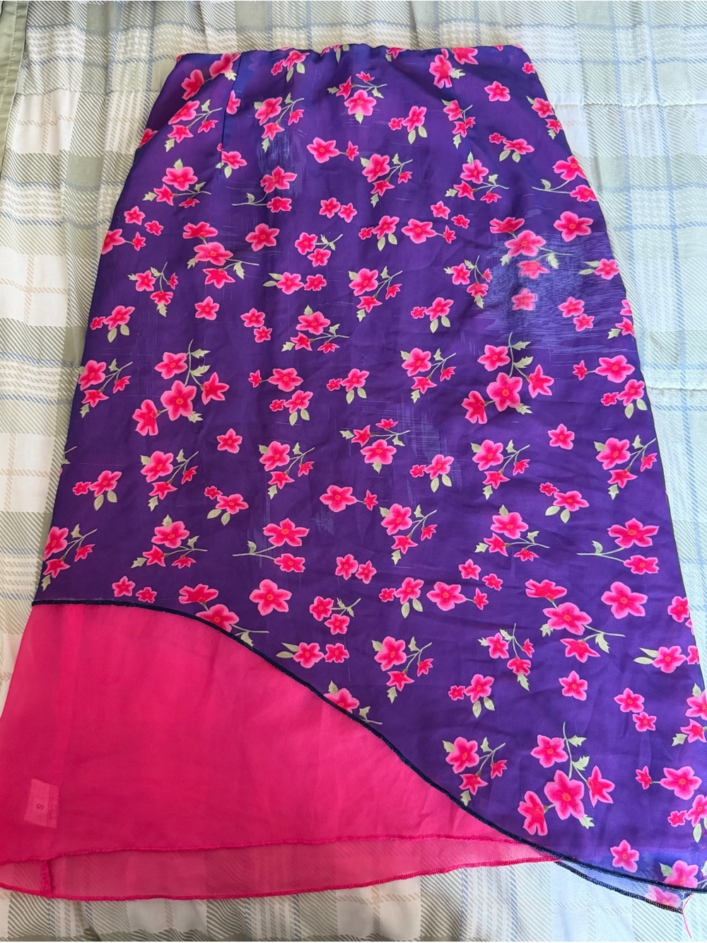 Women’s Floral Swim Cover-Up Skirt in Purple and Pink